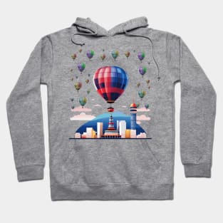 Urban Skyline: Captivating Hot Air Balloon Hoodie